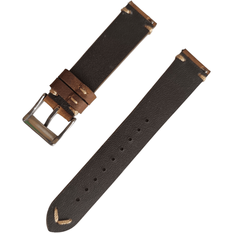 GURU V-Stitch Leather Watch Strap