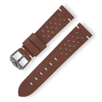 Dark Olive Green Squale Perforated Leather Strap - 22mm