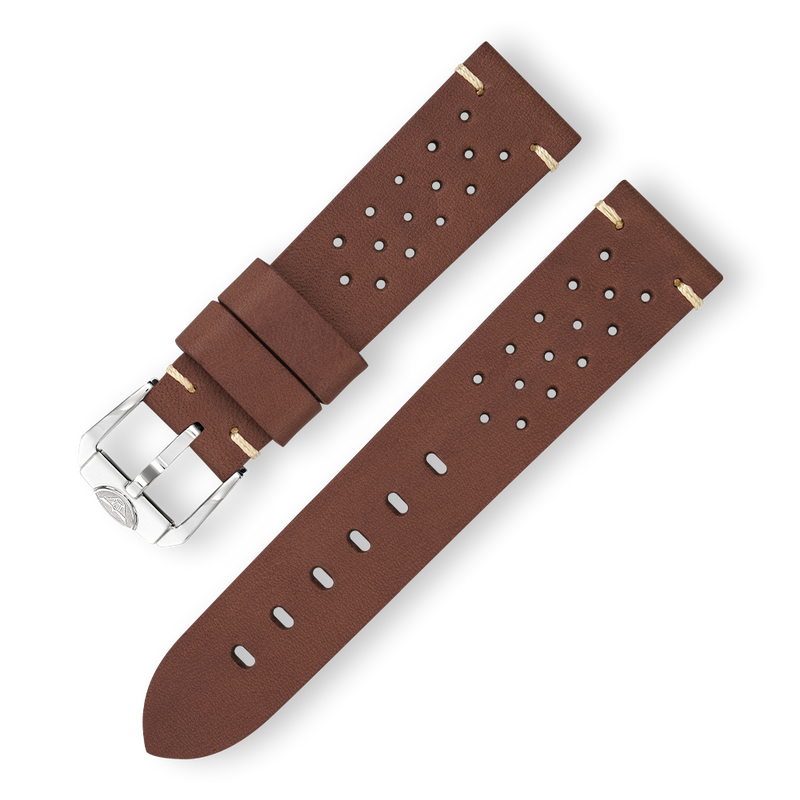 Dark Olive Green Squale Perforated Leather Strap - 22mm