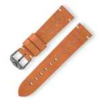 Chocolate Squale Perforated Leather Strap - 22mm