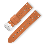 Chocolate Squale Perforated Leather Strap - 22mm