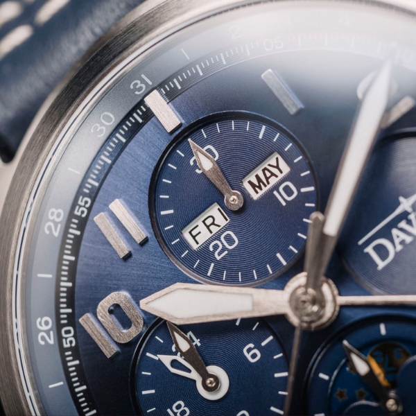 Dark Slate Gray Davosa Newton Pilot Moonphase Chronograph