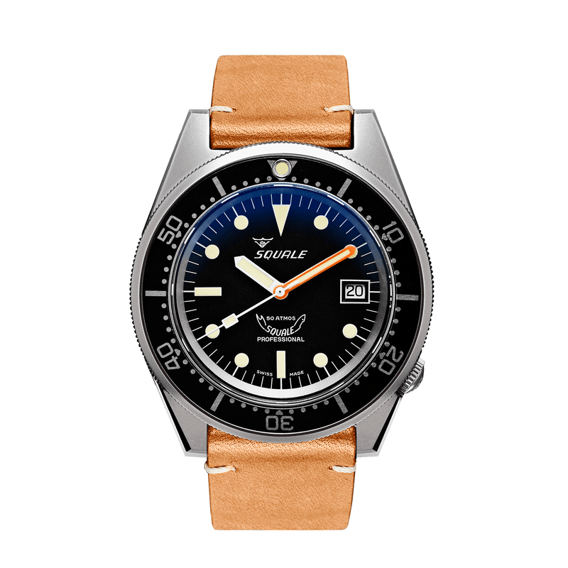 Black Squale 1521 Black Blasted Leather