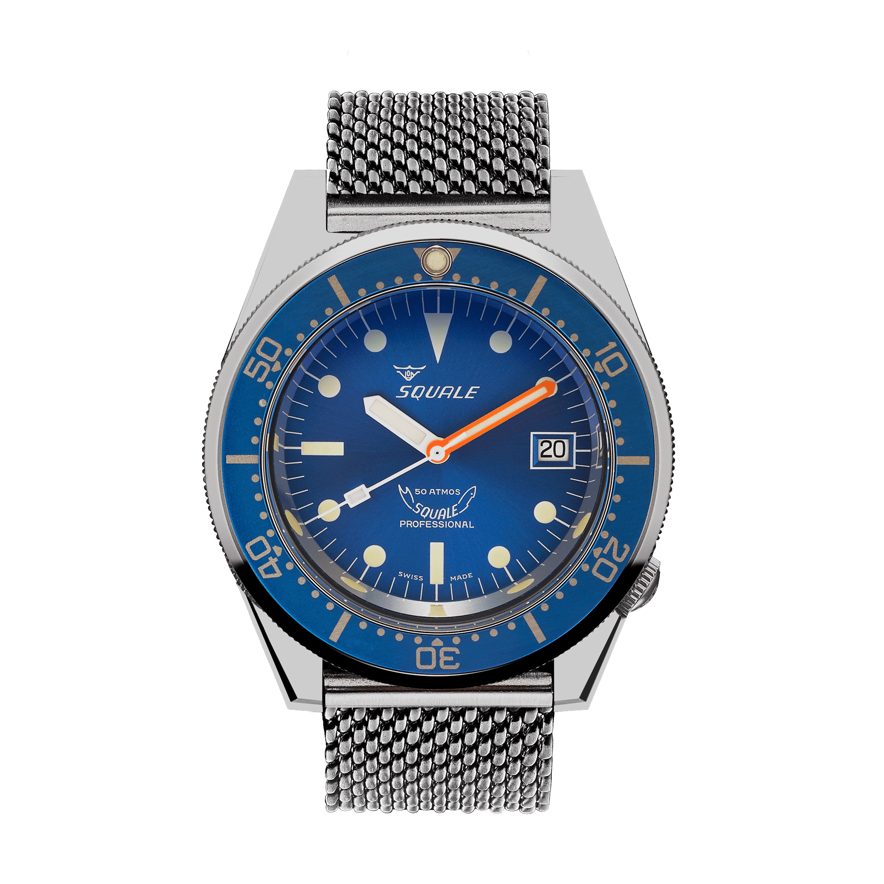 Squale 1521 Ocean Blue Mesh Guru Watches