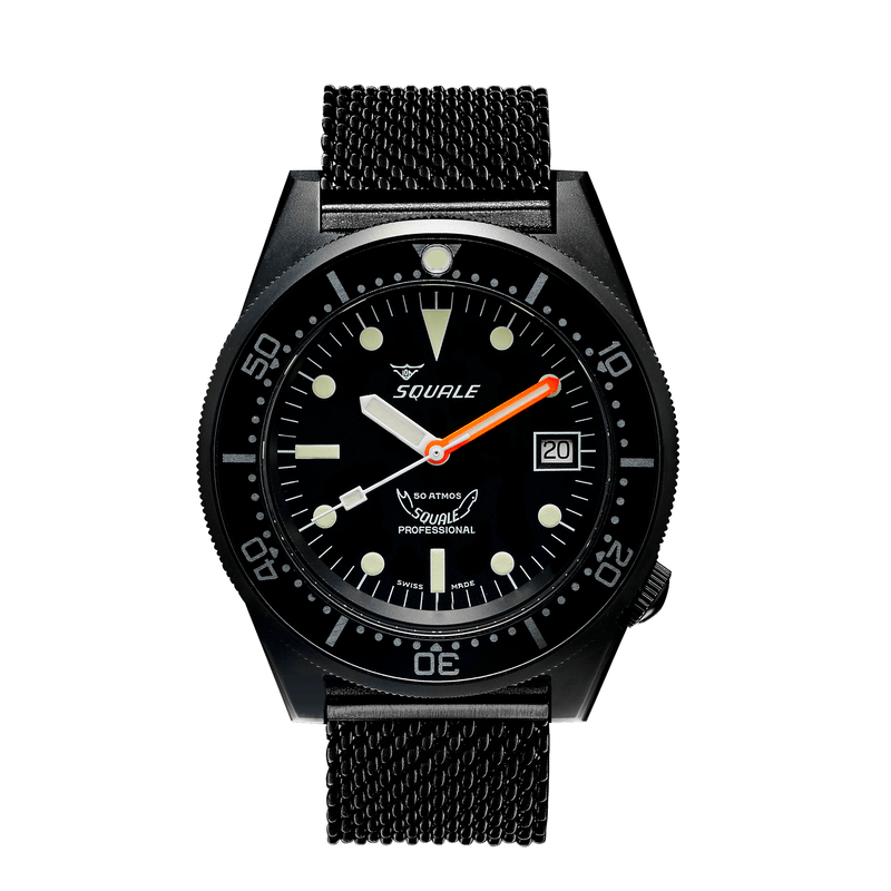 Black Squale 1521 PVD Black Mesh