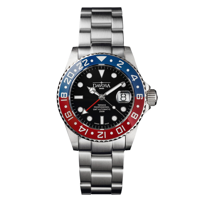 Dark Slate Gray Davosa Ternos Professional - TT- GMT ST Bue/RedBezel