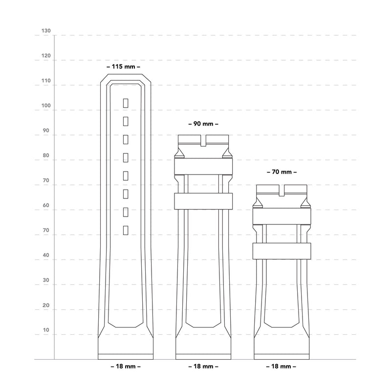 Light Gray MARATHON 3-Piece Rubber Strap System