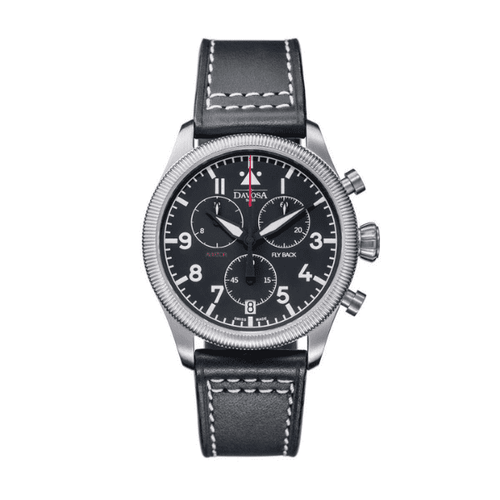 Light Gray Davosa Aviator Fly Back Chronograph