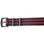 Sienna Blue & Red 2 Stripe NATO Strap