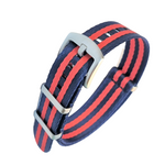 Light Coral Blue & Red 2 Stripe NATO Strap