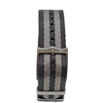 Dark Slate Gray Black & Grey 2 Stripe Bond NATO Strap Tudor Style