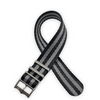 Dark Slate Gray Black & Grey 2 Stripe Bond NATO Strap Tudor Style