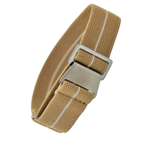 Dim Gray Khaki & White Marine Nationale Style Elastic Strap