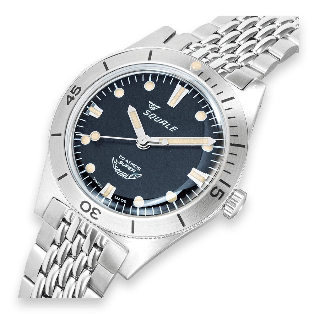 Squale Super-Squale Sunray Black Bracelet – Guru Watches