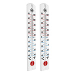 two identical 16" Vertical Outdoor Thermometers side by side