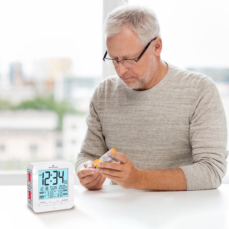 Digital Medication Reminder Alarm Clock with 4 Independent Alarms - marathonwatch