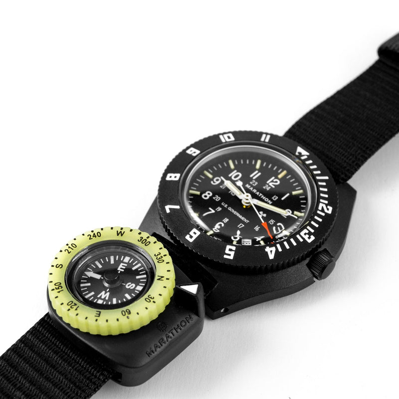 Clip-On Wrist Compass with Glow in The Dark Bezel - marathonwatch