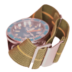 Rosy Brown Green & Yellow Marine Nationale Style Elastic Strap