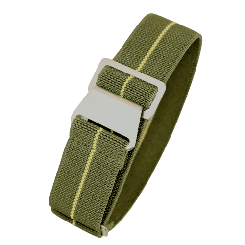 Dark Olive Green Green & Yellow Marine Nationale Style Elastic Strap