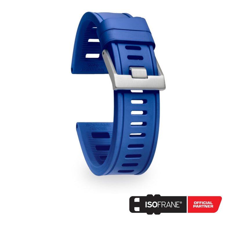 Dark Slate Blue ISOFRANE Rubber Dive Watch Strap - Royal Blue