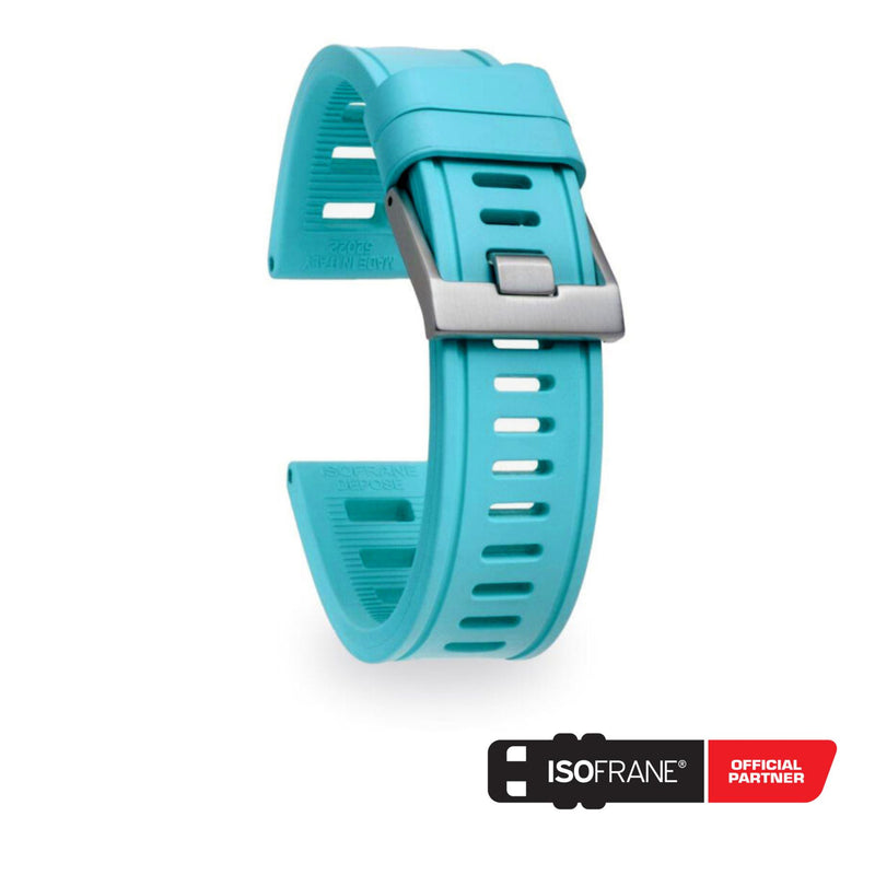 Medium Turquoise ISOFRANE Rubber Dive Watch Strap - Turquise