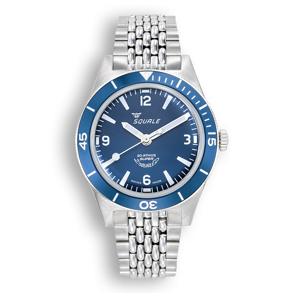 Squale Super-Squale Arabic Numerals Blue Bracelet – Guru Watches