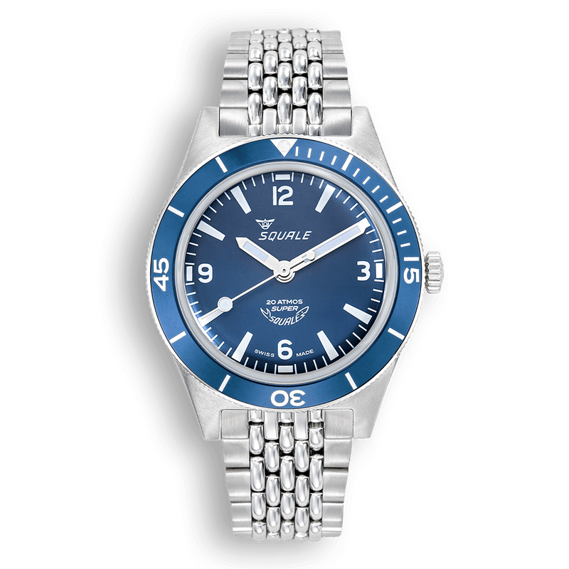 Dark Slate Blue Squale Super-Squale Arabic Numerals Blue Bracelet