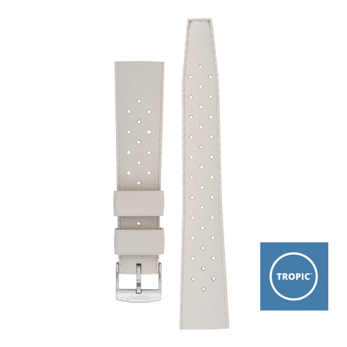 Light Gray TROPIC Textured Rubber Waterproof Diving Strap In LIGHT GREY