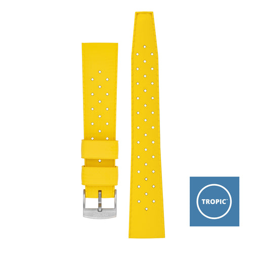 Cadet Blue TROPIC Textured Rubber Waterproof Diving Strap In YELLOW