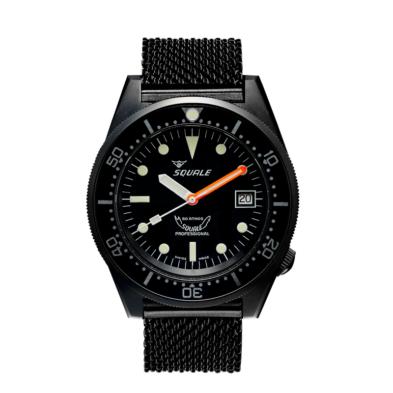 Squale 1521 PVD Black Mesh Guru Watches
