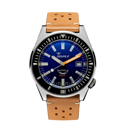 Black Squale Matic Dark Blue Leather