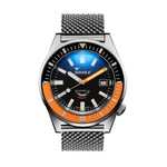 Black Squale Matic Satin Orange Mesh