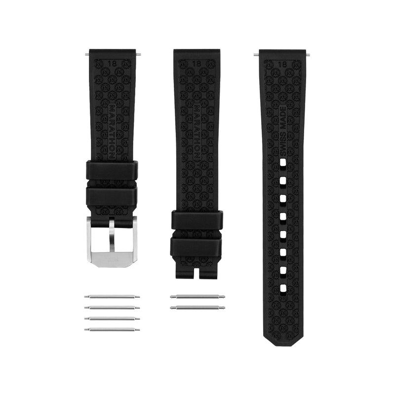 Black MARATHON 3-Piece Rubber Strap System