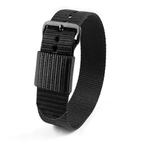 22mm - 12" Length - Ballistic Nylon Watch Band/Strap with Stainless Steel Buckle - marathonwatch