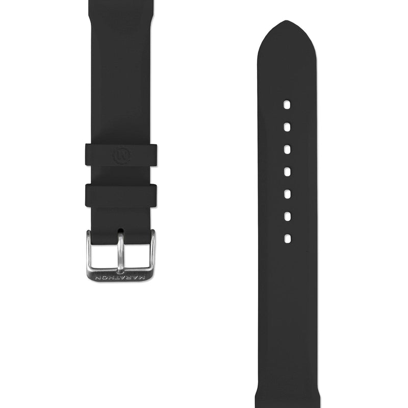 Dark Slate Gray 20mm Two-Piece Rubber Dive Watch Strap - Stainless Steel Hardware