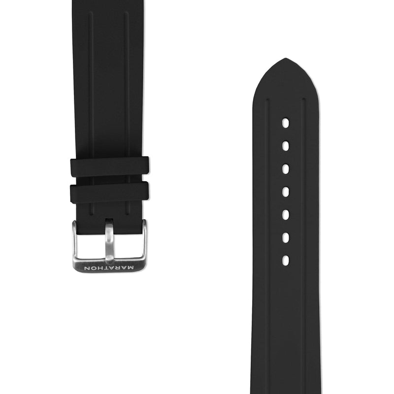 Dark Slate Gray 22mm Two-Piece Rubber Dive Watch Strap - Stainless Steel Hardware