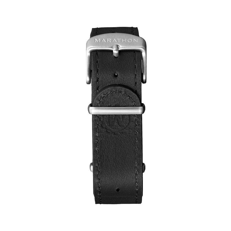 Dark Slate Gray MARATHON 20mm Leather Defence Standard Watch Strap - Stainless Steel Hardware
