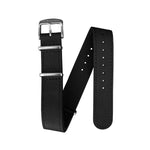 Black 20mm Leather Defence Standard Watch Strap - Stainless Steel Hardware