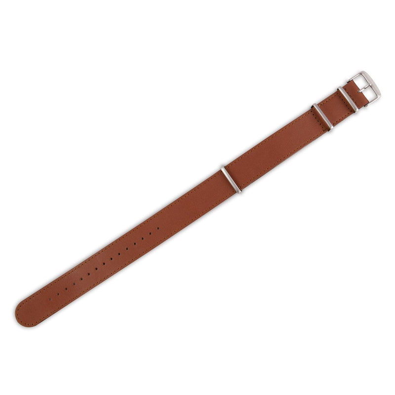 20mm Leather NATO Watch Band/Strap with Stainless Steel Square Buckle - marathonwatch