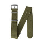 Dark Olive Green MARATHON 20mm Leather Defence Standard Watch Strap - Stainless Steel Hardware