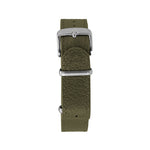 Dark Olive Green MARATHON 18mm Leather Defence Standard Watch Strap - Stainless Steel Hardware