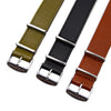 18mm Leather NATO Watch Band/Strap with Stainless Steel Square Buckle - marathonwatch