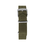 Dark Olive Green MARATHON 16mm Leather Defence Standard Watch Strap - Stainless Steel Hardware