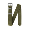 Dark Olive Green MARATHON 16mm Leather Defence Standard Watch Strap - Stainless Steel Hardware