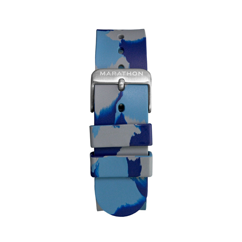 Dim Gray MARATHON 20mm Camouflage Single-Piece Rubber Watch Strap - Stainless Steel Hardware