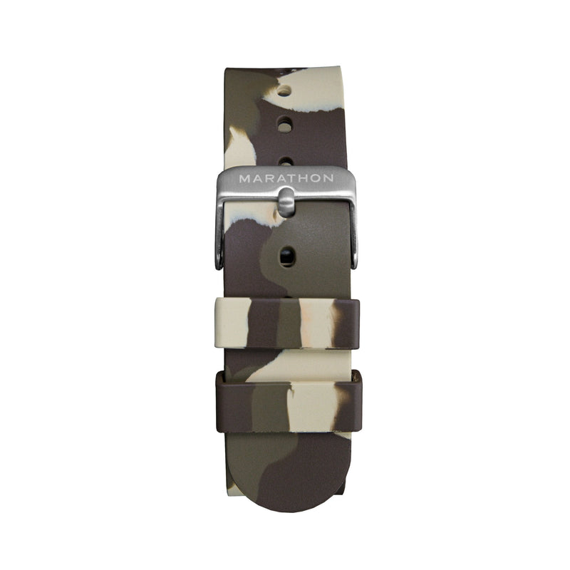 Dark Slate Gray MARATHON 20mm Camouflage Single-Piece Rubber Watch Strap - Stainless Steel Hardware