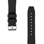 Dark Slate Gray 22mm Textured Two-Piece Rubber Strap - Stainless Steel Hardware