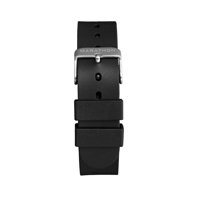 Dark Slate Gray 18mm Single-Piece Rubber Watch Strap - Stainless Steel Hardware