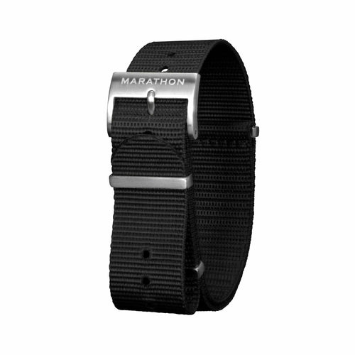 Black 22mm Nylon Defence Standard Watch Strap - Stainless Steel Hardware