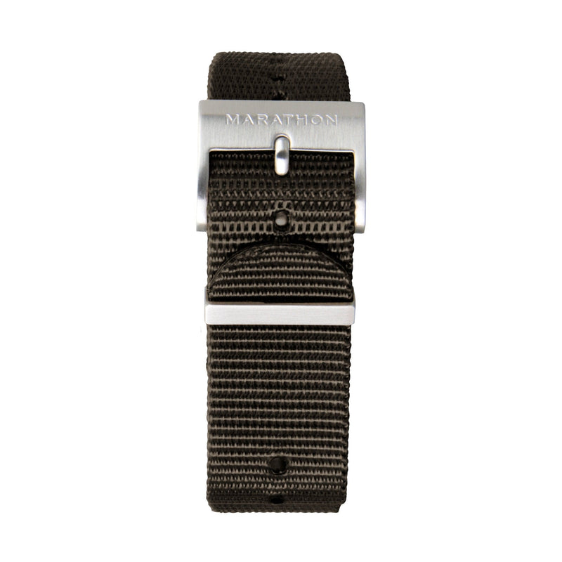 Black MARATHON 18mm Nylon Defence Standard Watch Strap - Stainless Steel Hardware